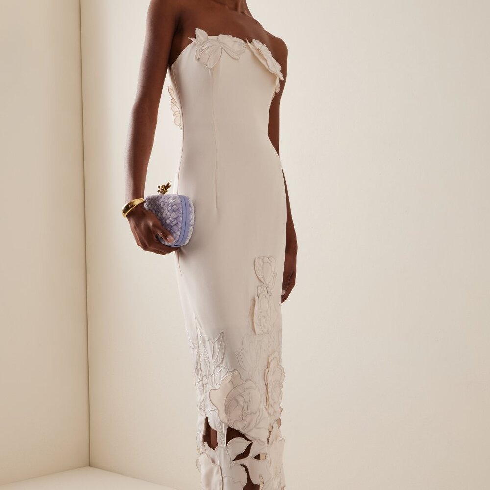 LEO LIN Rayna Crepe Strapless Dress